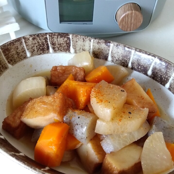 電気圧力鍋で大根とさつま揚げの含め煮*圧力10分